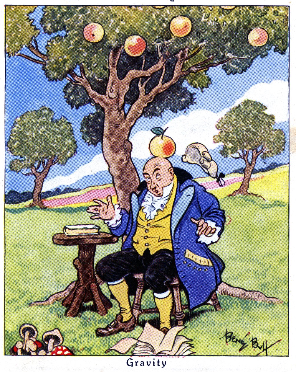 Isaac Newton discovers gravity, 1936